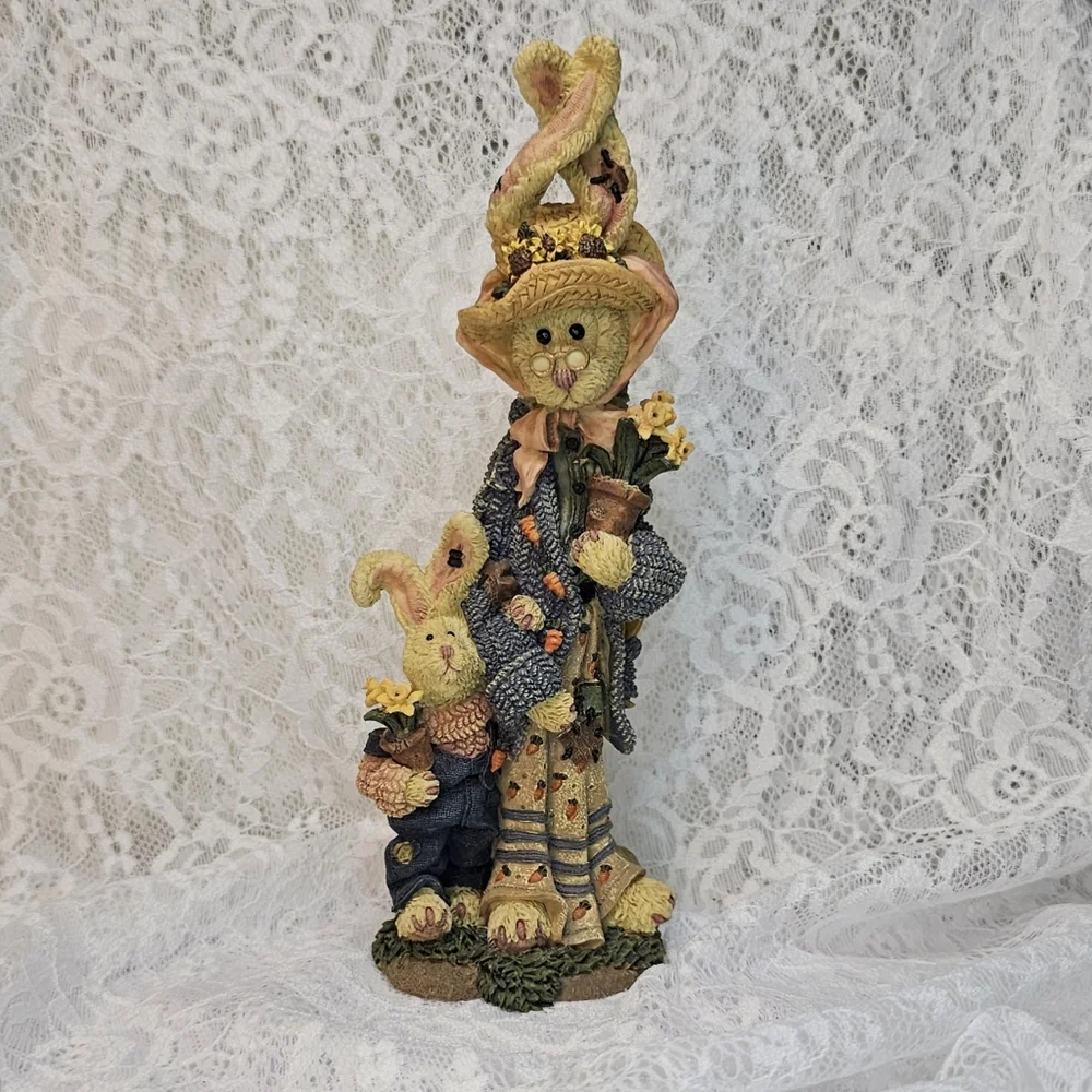 Boyds Bears & Friends Figurine * Flora & Amelia * Vintage * 1995 * Gardening